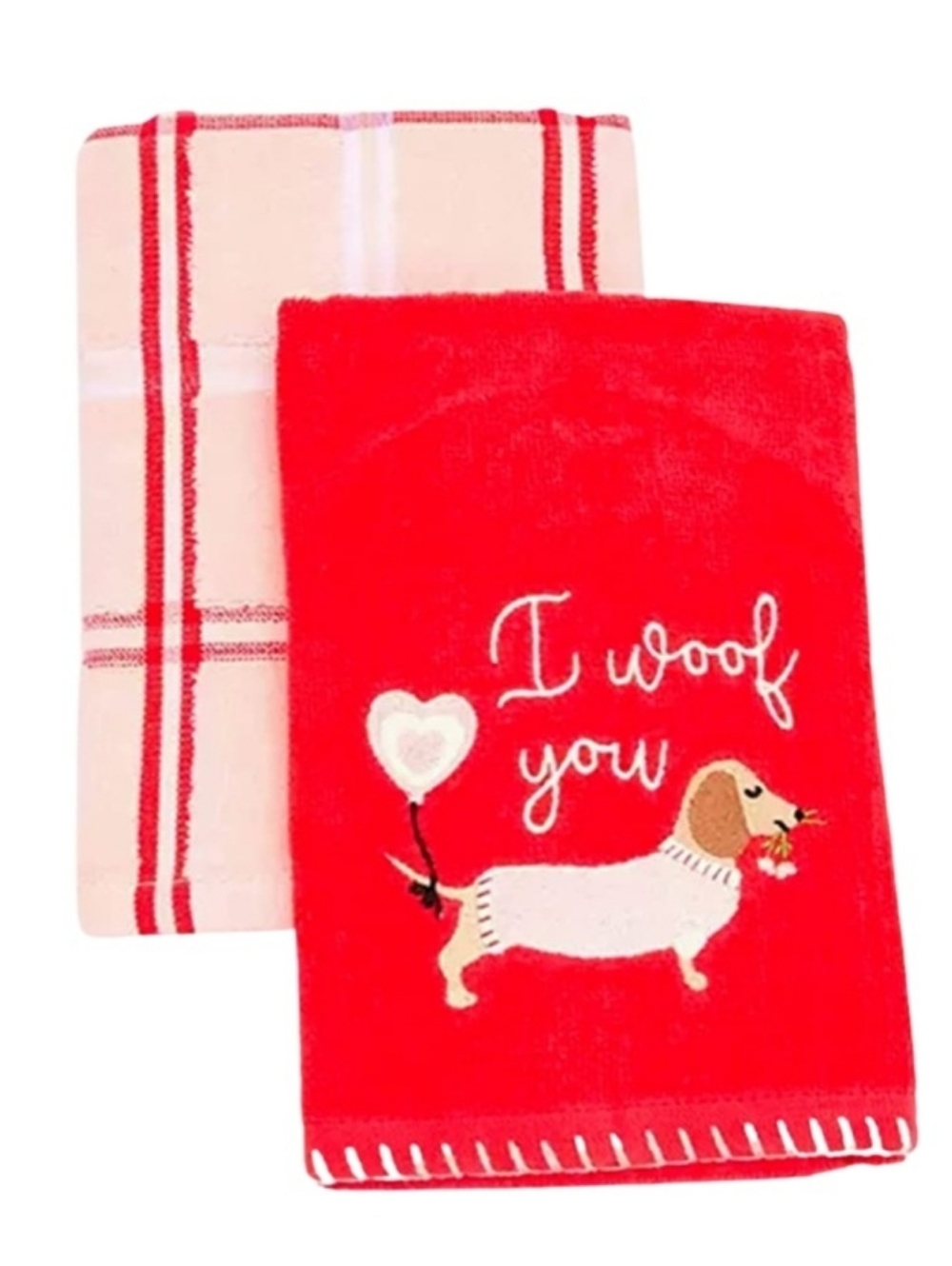 🆕️ Dachshund I Woof You Valentine's Hand Towels